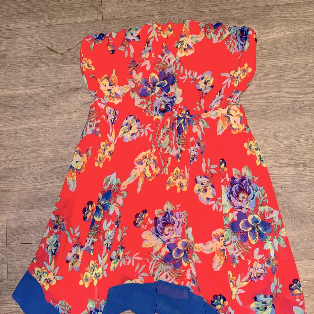 Strapless floral dress
